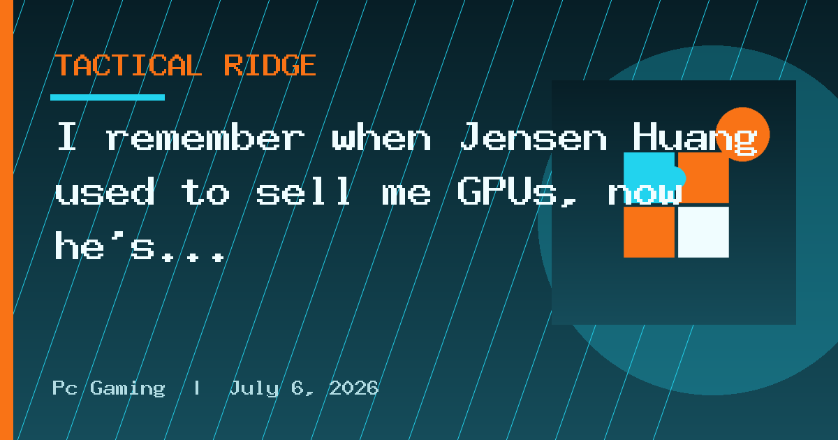 I remember when Jensen Huang used to sell me GPUs, now he's out there