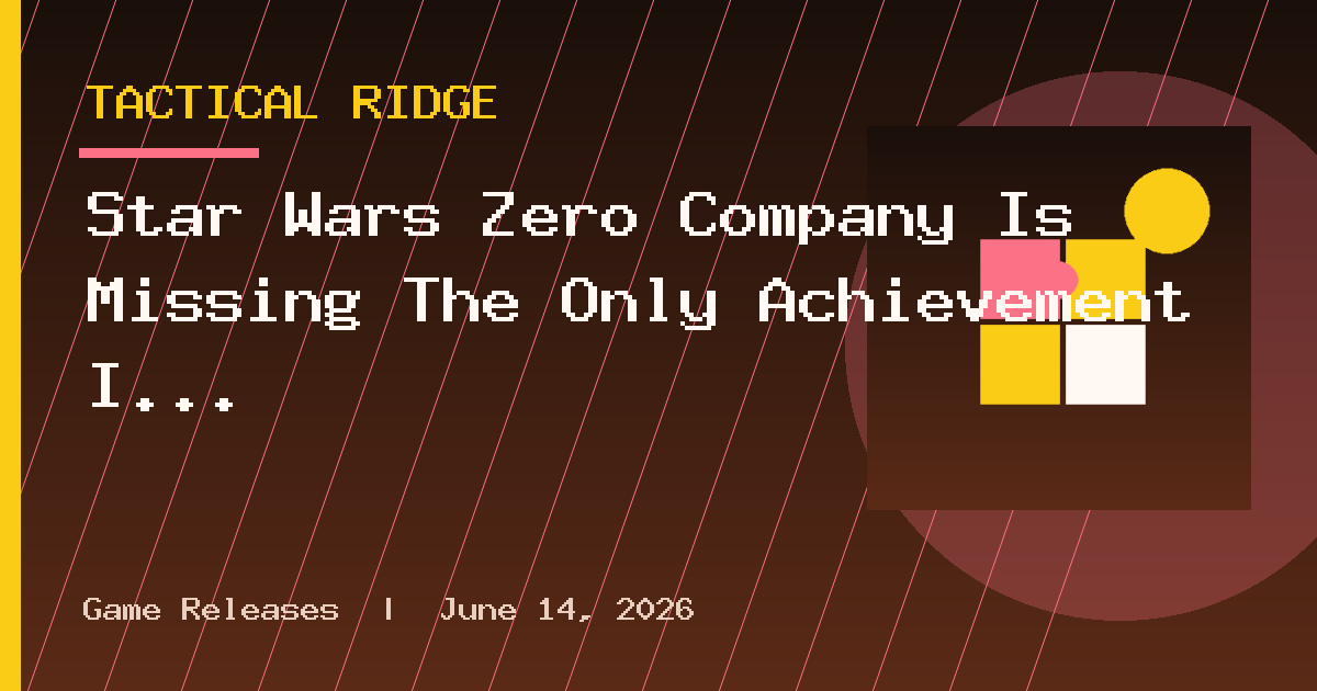 Star Wars Zero Company Is Missing The Only Achievement I Wanted