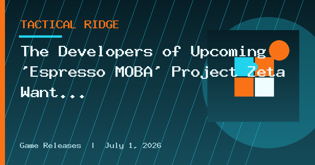 The Developers of Upcoming 'Espresso MOBA' Project Zeta Want It to Feel Like